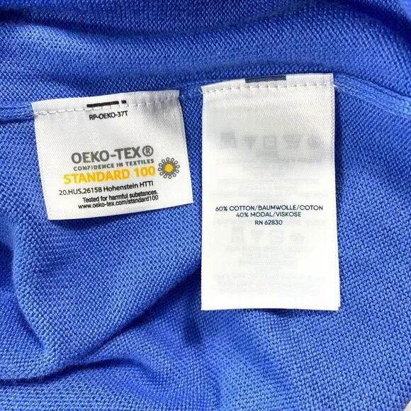 Lands End Cotton Blend V Neck Sweater Mens 4XL Blue Lightweight Pullover Preppy - Picture 5 of 9